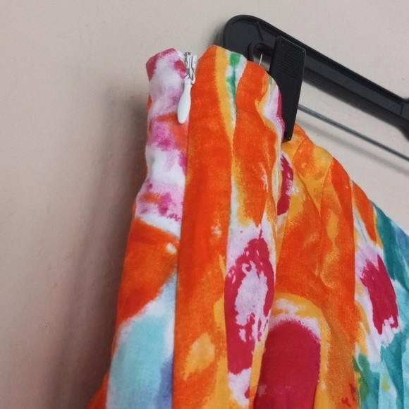 Lauren Ralph Lauren Skirt 22W Watercolor Floral Leaf Print Vibrant Art to Wear - Picture 4 of 12